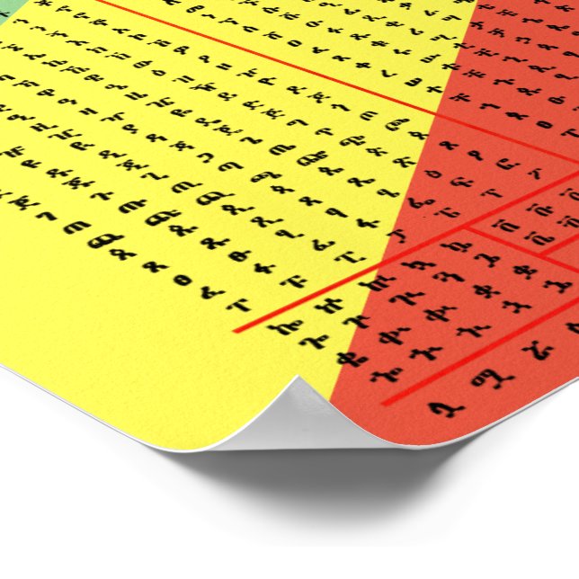 Ethiopian Amharic Alphabet PDF and  Poster (Corner)