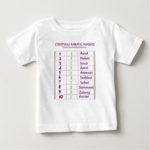 Ethiopian/Amharic Numbers Baby T-Shirt