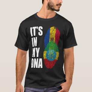 Ethiopian And Moldovan Mix DNA Heritage Flag T-Shirt