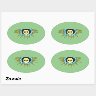Ethiopian Angel Oval Sticker