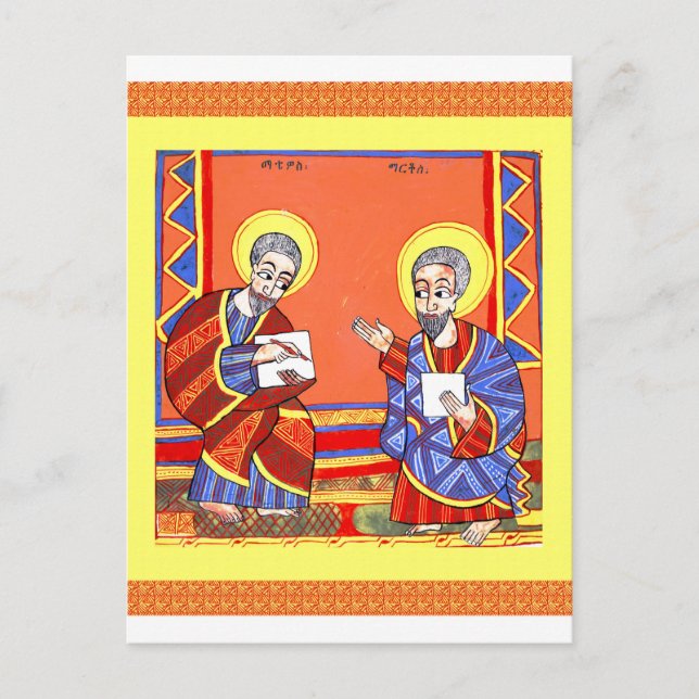 Ethiopian-Bible-Saint-Luke-Saint-John Postcard (Front)