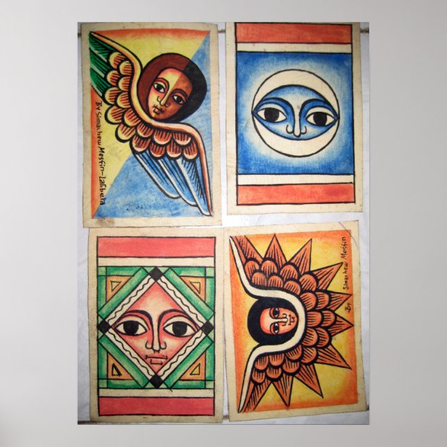 Ethiopian Church Painting - Angels Artwork Poster (Front)
