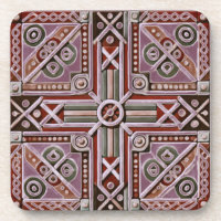 Ethiopian Design Influence Hard Plastic Coaster