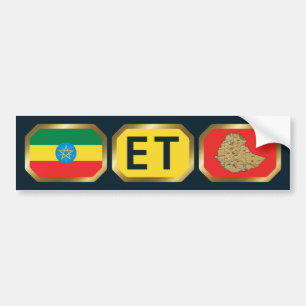 Ethiopian Flag Map Code Bumper Sticker