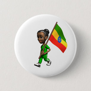 Ethiopian Girl 6 Cm Round Badge