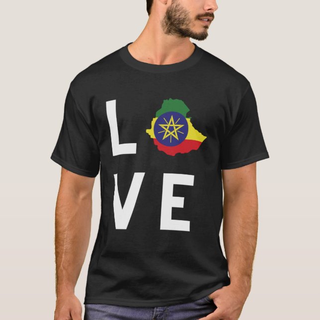 Ethiopian Habesha Love Style Short Sleeve T-Shirt (Front)