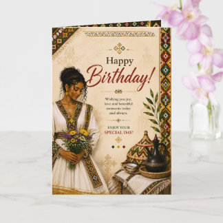 Ethiopian Inspired Happy Birthday Greeting Card