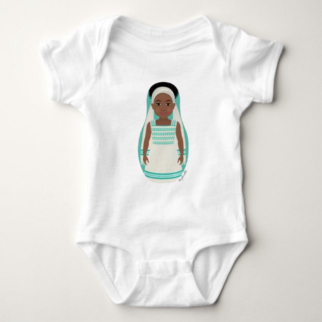 Ethiopian Matryoshka Baby Bodysuit (Front)