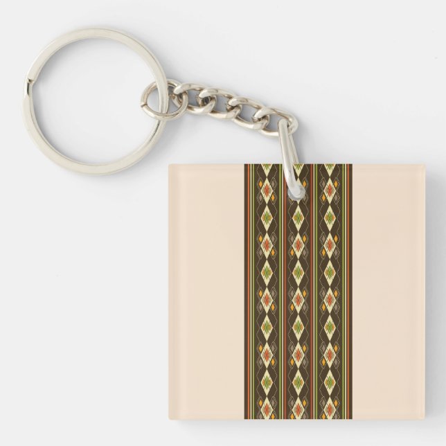 Ethiopian Tebeb Pattern Key Ring (Front)