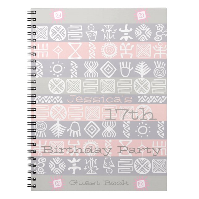 Ethnic 17th Birthday Party Guest Book (Front)