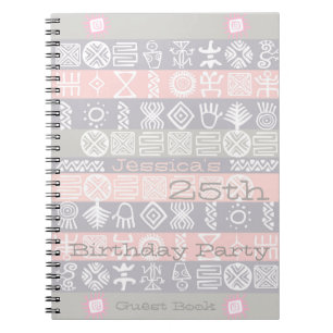 Ethnic 25th Birthday Party Customisable Guest Book