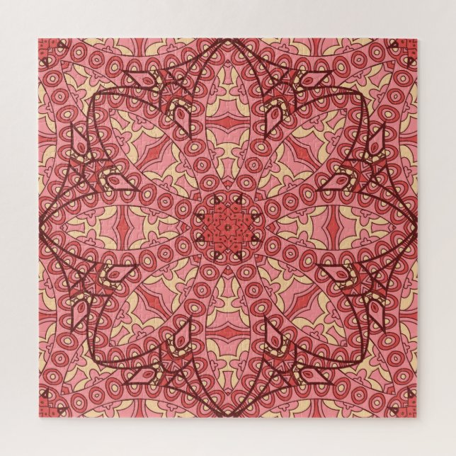 Ethnic Abstract Flower, Mandalas Seamless. Jigsaw Puzzle (Vertical)