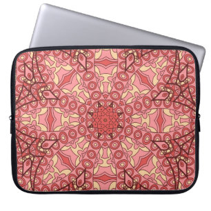 Ethnic Abstract Flower, Mandalas Seamless. Laptop Sleeve