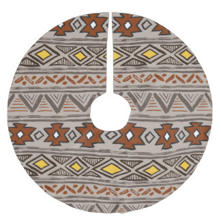 Ethnic Abstract: Hand-Drawn Pattern Brushed Polyester Tree Skirt
