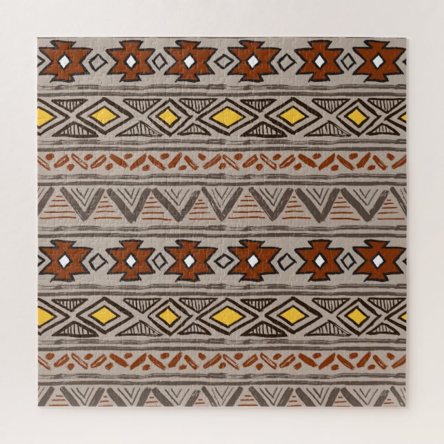 Ethnic Abstract: Hand-Drawn Pattern Jigsaw Puzzle (Vertical)