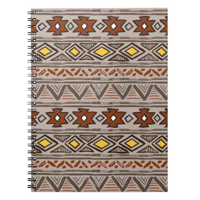 Ethnic Abstract: Hand-Drawn Pattern Notebook (Front)
