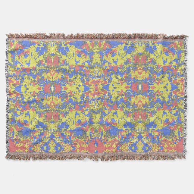 Ethnic Abstract Pattern Throw Blanket (Front)