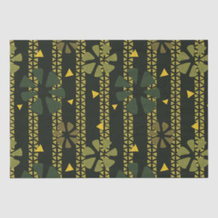 Ethnic Abstract Stripes and Flowers Pattern Tissue Paper