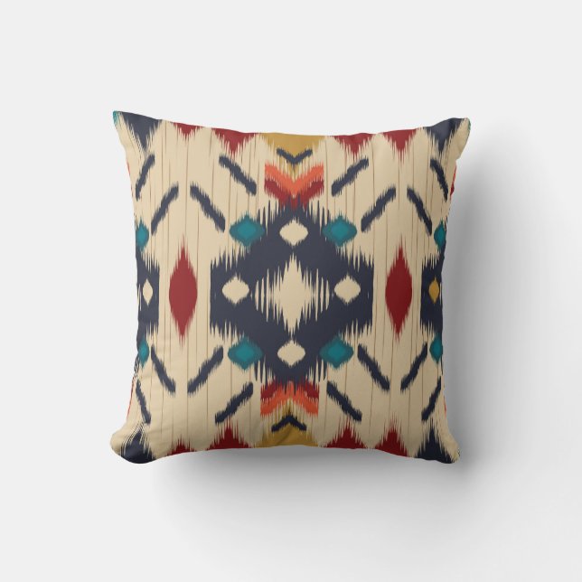 Ethnic Abstract: Tribal Geometric Print. Cushion (Front)