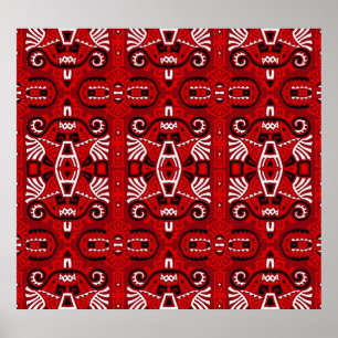Ethnic Abstract Vintage Boho Tile Poster