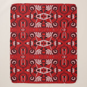 Ethnic Abstract Vintage Boho Tile Sherpa Blanket