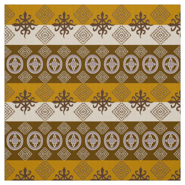 Ethnic African  Adinkra symbols Fabric (Swatch)