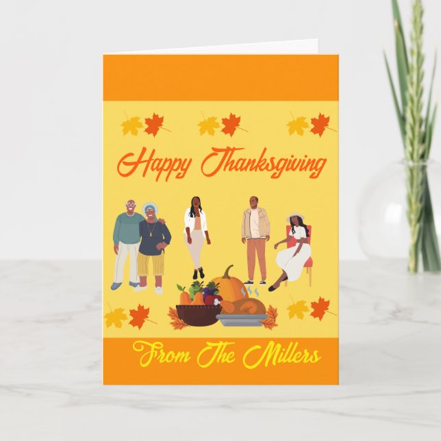 ETHNIC AFRICAN AMERICAN THANKSGIVING CARD (Front)