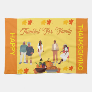 ETHNIC AFRICAN AMERICAN THANKSGIVING TEA TOWEL