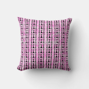 Ethnic, African Art Awesome Pattern Pink and White Cushion