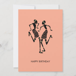 Ethnic, African Art, Carnival Dance Birthday  Card