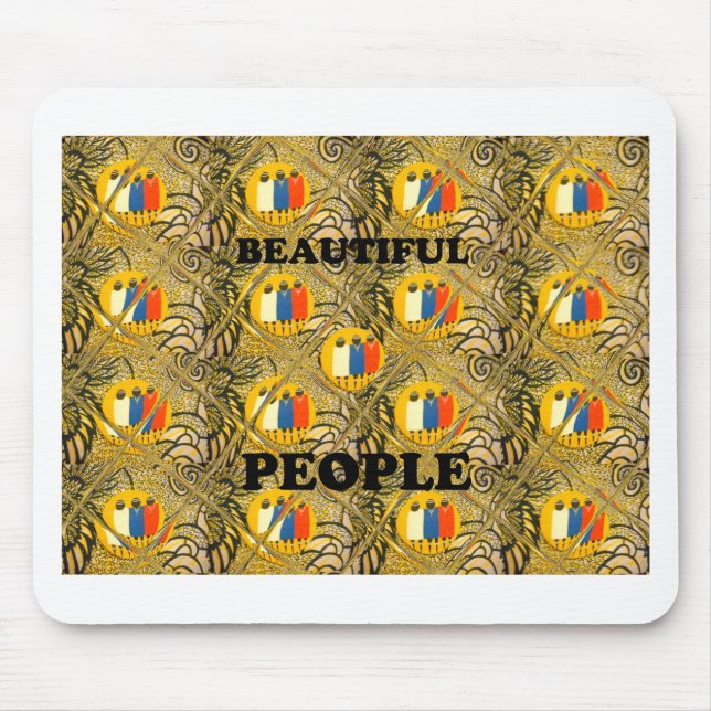 Ethnic African Art Design Print: Beautiful People Mouse Pad (Front)