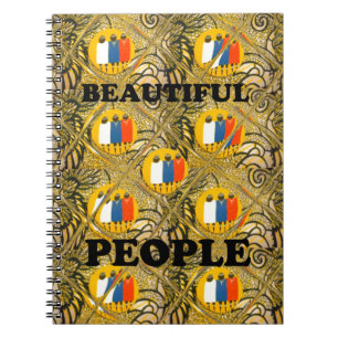 Ethnic African Art Design Print: Beautiful People Spiral Notebook
