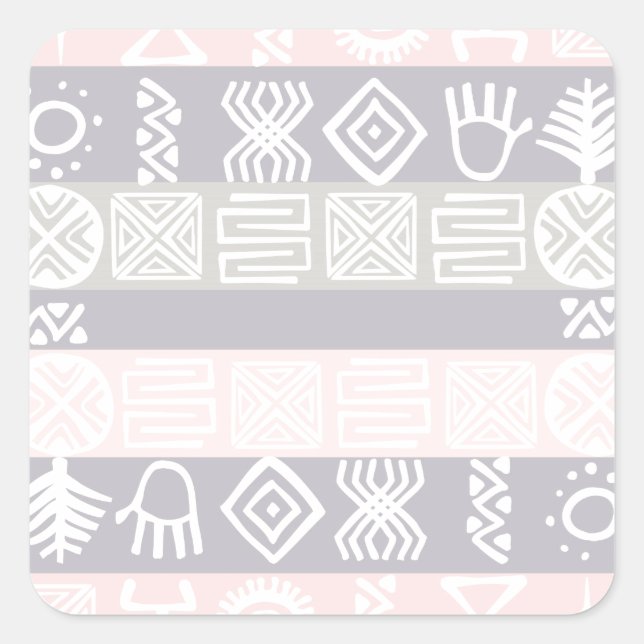 Ethnic African Boho Design Square Sticker (Front)