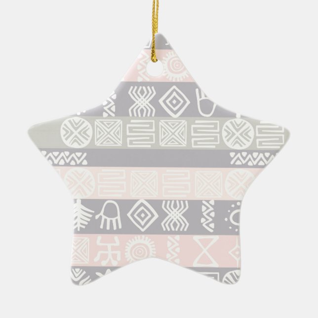 Ethnic African Boho Design Star Ornament (Front)