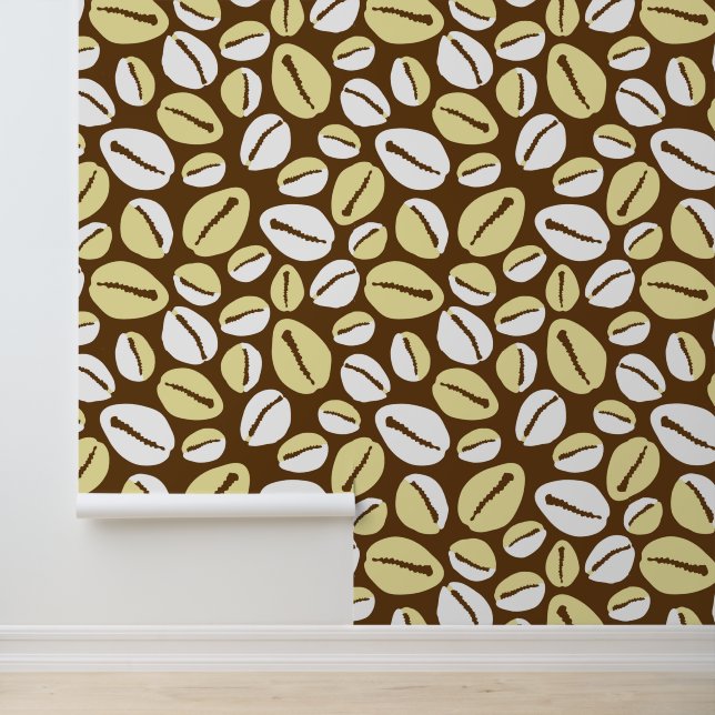 Ethnic African Caribbean Cowrie Shells Pattern Wallpaper (Application)