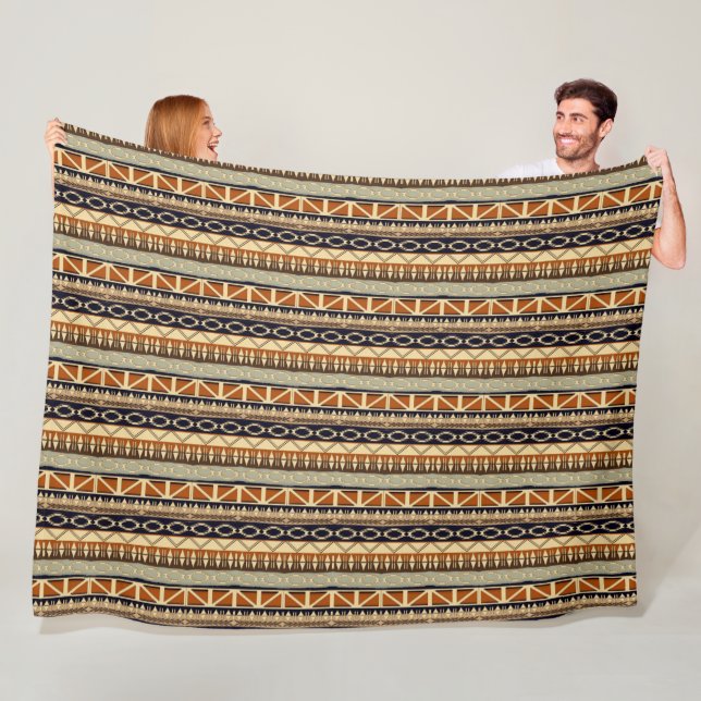 Ethnic African Geometric Fleece Blanket (In Situ)