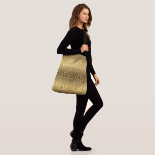 Ethnic African Golden Adinkra symbols Crossbody Bag