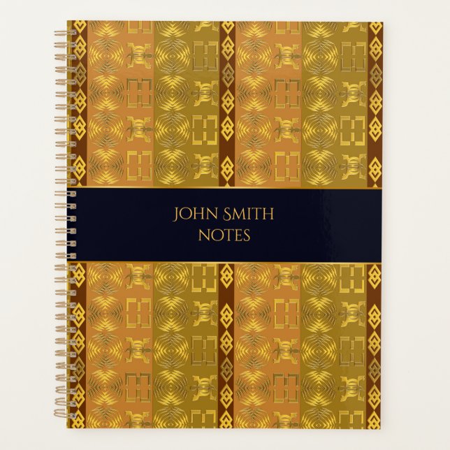 Ethnic african golden pattern.Adinkra symbols. Planner (Front)