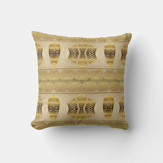 Ethnic african golden pattern. cushion (Front)