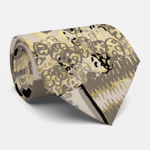Ethnic African Golden Pattern on pastel Tie