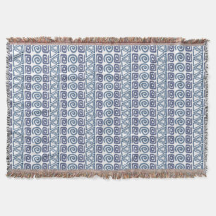 ethnic african hand-drawn pattern throw blanket
