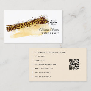 Ethnic African Leopard Brush Strokes Design Business Card