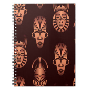 Ethnic African masks, dark background Notebook