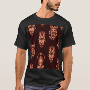 Ethnic African masks, dark background T-Shirt