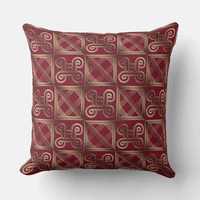 Ethnic African pattern with Adinkra simbols Cushion (Front)