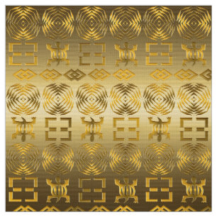 Ethnic African pattern with Adinkra simbols Fabric