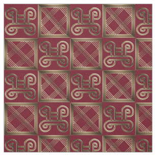 Ethnic African pattern with Adinkra simbols Fabric