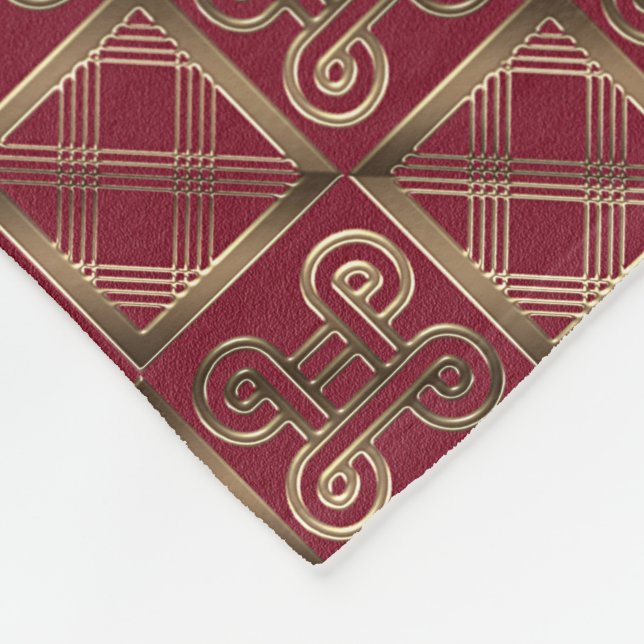 Ethnic African pattern with Adinkra simbols Fleece Blanket (Corner)