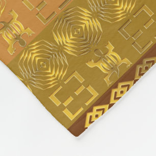 ethnic african pattern with Adinkra simbols Fleece Blanket
