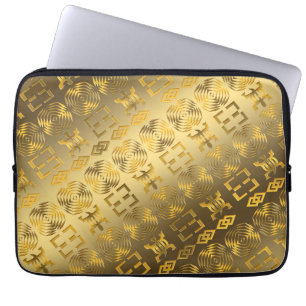 Ethnic African pattern with Adinkra simbols Laptop Sleeve